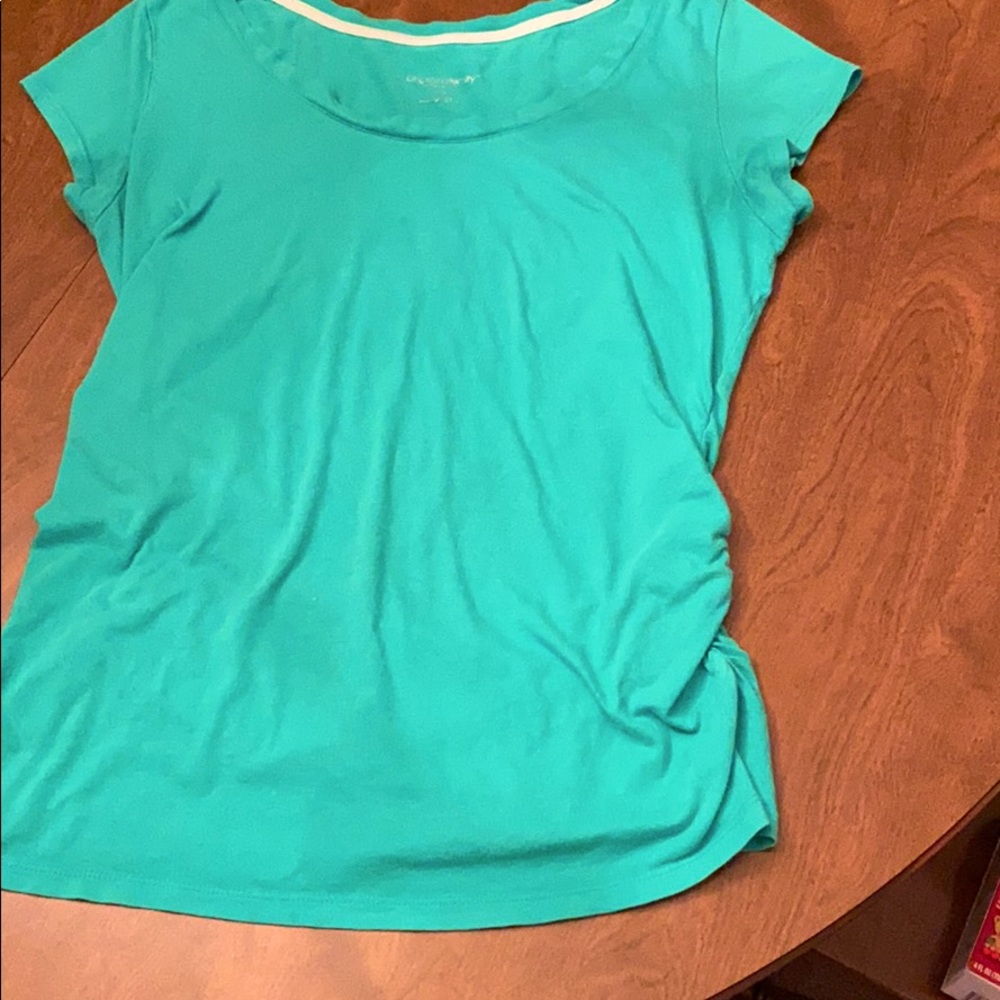 Med Maternity ruched sides, short sl top